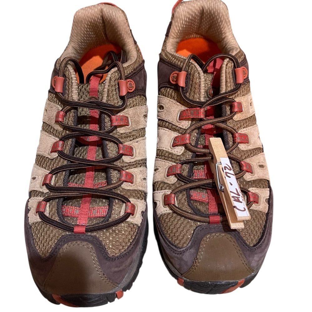 Like New womens Merrell Air Cushion Brown Orange Tan Vibram Hiking Shoes Size 8 - Picture 3 of 10